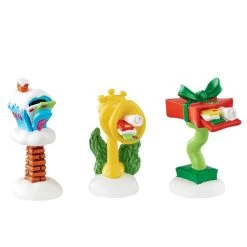 Department 56 - Grinch Village - Who-Ville Wacky Mailboxes Set Of 3