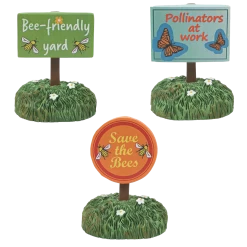 Department 56 Halloween Village Set Of 3 Bee Friendly Signs 6010461