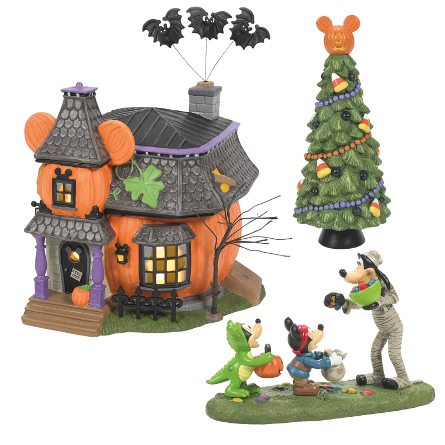 Department 56 Disney's Halloween Village New For 2022 Mickey's Pumpkintown 3 Pc Set