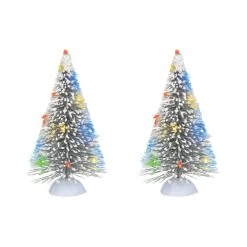 Department 56 Lighted Frosted White Sisal Trees - Set Of 2