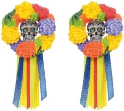 Department 56 - Halloween - Day Of The Dead Wreaths Set Of 2