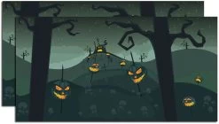 Department 56 Halloween Spooky Pumpkins Backdrop - 20 Inch - Set Of 2