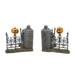 Department 56 Jack-O-Lantern Lit Fence Corners