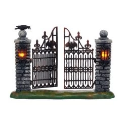 Department 56 Spooky Wrought Iron Gate Halloween Village Accessory