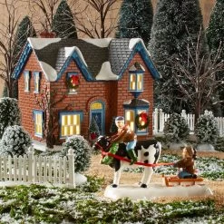 Department 56 Snow Village Gothic Revival Farm Light House, 6.7 Inch