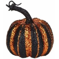 Department 56 Witch Hallow Black And Orange Vertical Stripe Pumpkin Figurine