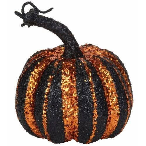 Department 56 Witch Hallow Black And Orange Vertical Stripe Pumpkin Figurine