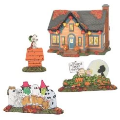 Department 56 Trick Or Treat Lane - Peanuts - 4 Piece Set